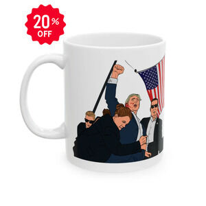 Trump Defiance [Pop Art] - Ceramic Mug (White, 11oz)
